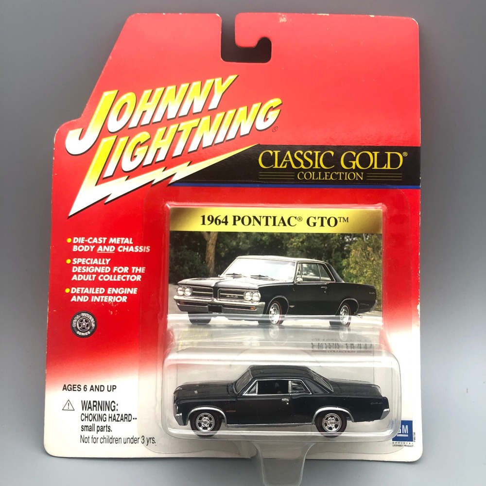 Johnny Lightning Classic Gold 1964 Pontiac GTO Black Diecast 1:64 Real Wheels